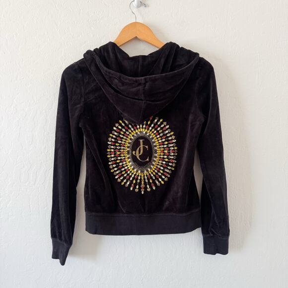 Juicy Couture Velour Track Suit Hoodie Jacket Full Zip Y2K Top - Picture 1 of 5